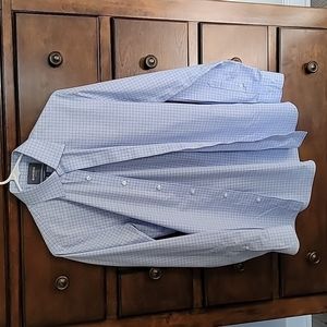 Bonobos Men's Blue/Red Check Tailored Slim Fit Dress Shirt Sz 15/34